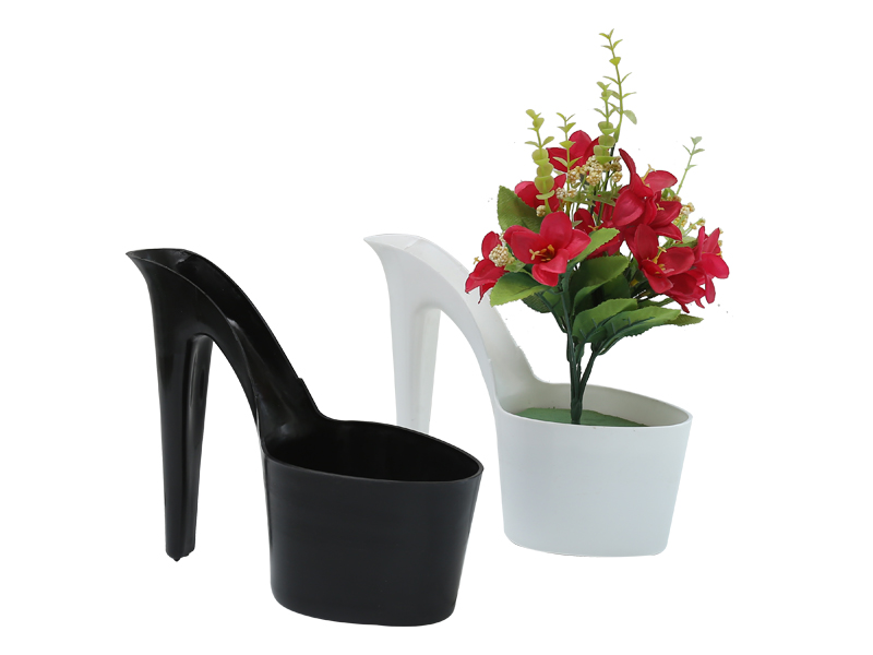 Plastic high heels flower pot high heels